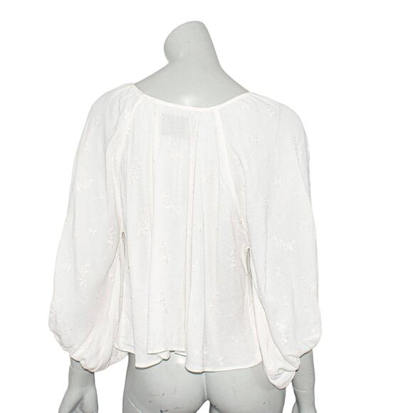 REFORMATION Large White Blouse with embroidered floral - Picture 2 of 7